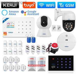 Alarm systems KERUI W181 Alarm System Motion Sensor WIFI GSM Alarm Home Kit Support Alexa Tuya Smart/Smart Life APP Door Sensor Burglar YQ230927