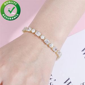 Diamond Armband Iced Out Tennis Chain Luxury Designer smycken Fashion Womens Armband Gold Silver Bangle Hip Hop Charm Rapper AC252Q