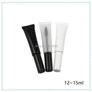 Storage Bottles & Jars 15ml Black White Plastic Soft Hose Tube For Mascara Empty Clear Matte Portable Squeezable Eyelash Cream Con242O