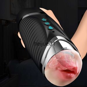 Masturbators Automatic Male Masturbator Cup Machine Realistic Tongue and Mouth Heating Real Vaginal Pocket Pussy Blowjob Sex Suck Adult Goods x0926