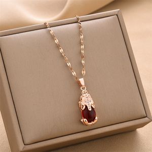 Популярные ожерелья из титановой стали в Европе и Америке, высококачественные, стильные и нелиняющие украшения для женщин.