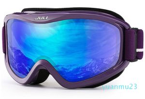 Gogle podwójne warstwy soczewki antyfogowe Uv400 okulary narciarskie mężczyźni kobiety śnieg