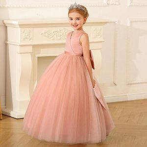 Girl Dresses DongCMY Children's Wedding Party Dress Sleeveless Satin Mesh Girls Birthday Show Pompadour For