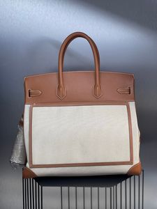 luxury purse 40cm man brand totes designer handbag fully handmade genuine leather and canvas wax line stitching wholesale price 4colors in stock fast delivery