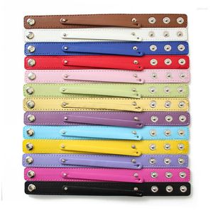 Charm Armband 10st/Lot Colors 18x210 8mm Copy Leather Armband Snap Wristband Fit For DIY Slide Letters Charms