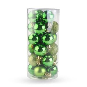 24pcs Green Christmas Ball Bauble Tree Decor Decorações de Ornamento de Festa de Natal para Home2694