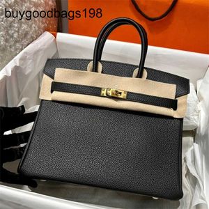 Designer Bags Full manual custom platinum bag imported Togo leather BK Bag Black banquet gold buckle womens lychee pattern Hand 25