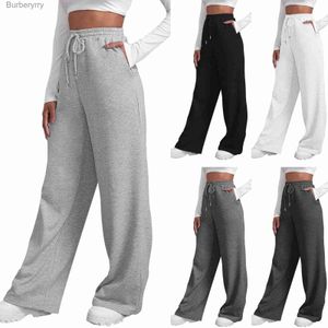 Active Sets Wide Leg Pants For WomenS Fleece Lined Sweatpants Straight Pants Bottom All-Math Plain Fitness Joggers Pants Travel BasicL230927