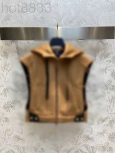 Kvinnors västar Designer Autumn/Winter Leather Buckle Vest Coat FI98