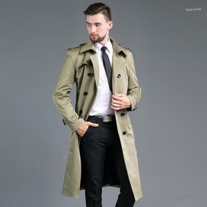 Men's Trench Coats Mens Long Man Double-breasted Coat Men Clothes Casual Slim Fit Overcoat Sleeve 2023 Designer Fashion