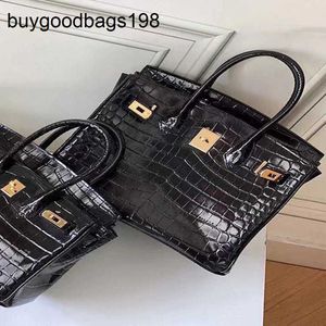 Genuine Leather Bags Womens new style niche high sense French alligator business carrie bag leather large capacity handbag