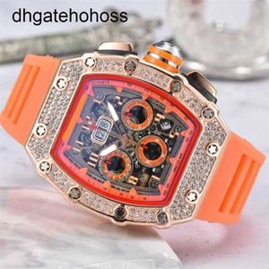 Richardmill Orologio Milles Orologio Richards Mile Cool Full Brick Running Seconds Sei aghi di alta qualità Bellissimo orologio da polso per studenti in silicone Movimento al quarzo Q8j6