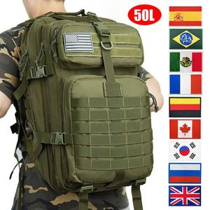 バックパック30L/50L軍事戦術バックパック男性女性ハイキングキャンプリュックサック900Dナイロン防水バッグ屋外トレッキングハンティングバッグ230927