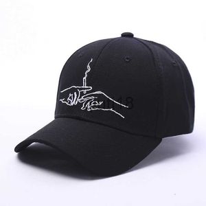 Ballkappen Neue Marke Rauch Baseballkappe Papa Hut Für Männer Frauen Stickerei Hände Rauch Muster Trucker Cap Unkraut Knochen Golf Baseball Hut x0927