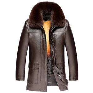 Giacca da uomo in vera pelle finta con visone interno Nicole Uomo originale in pelle di pecora con pelliccia Allinone Cappotto Jaqueta Masculina 230927