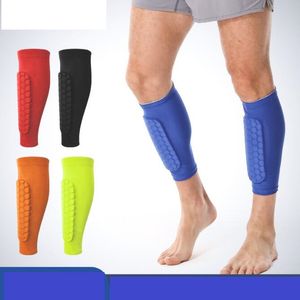 Professionell anti-kollisionskomprimering Honungskaka Shin Guards Pad Sports Ben Sleeves Football Basketball Cycling Protect Calf Sleeve