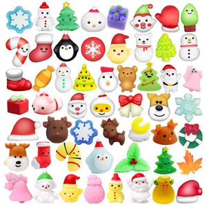 Christmas Mochi Squishy Toy Xmas Santa Snowman Gift Mousse Mini Kawaii Squishies Toys Anti-stress Toys for Party Favors