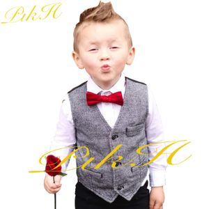 양복 조끼 소년 슈트 조끼 Vintage Sleeveless Jacket Herringbone Kids Waistcoat 슬림 어린이 조끼 울 블랙/네이비/그레이 230926