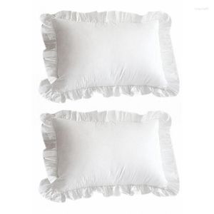 Pillow Case 2X Cotton Ruffle Pillowcase Ruffled Cover White