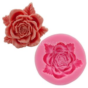 Flower Rose med spets silikon fondant tvål 3D kaka mögel cupcake gelé godis choklad dekoration bakning verktyg mögel fq1970209q