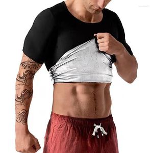 Mäns kroppsformar män svettas bastu t-shirt midja tränare bantning kostym formskor korsett Underkläder Belly Control Fitness Fat Burn Tops