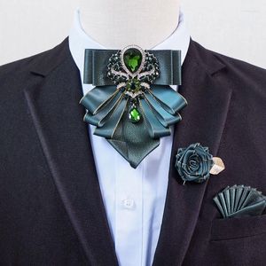 Bow Ties slips brosch set lyx smycken brittisk affär bankett klänning skjorta krage blommor mäns bröllop bow-tie corsage 3 st.