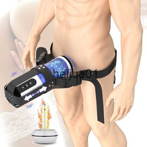 Masturbadores Masculino Inserção Telescópica Automática Aquecimento Vibração Falso Vagina Masturbador Masculino Masturbações Cup Sex Toys Homens Adultos Bens X0926