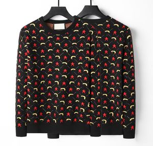 冬の新しい暖かいセーターo-neck cotton seater menブランド衣類編み文字赤い星刺繍プルオーバーメンM-3xl