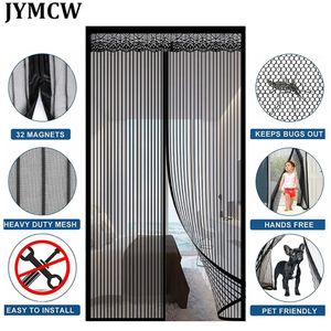 Annan hemtextil 2023 Magnetisk skärmdörrgardin Antimosquito Net Fly Insect Mesh Automatisk stängning Anpassad storlek Easy Installation 230927