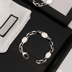 Retro Cuff Bracelet Couple 925 Interlocking letters Distressed Chain Men & Women Jewelry291i