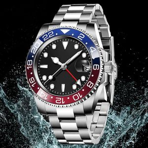 Obejrzyj wysokiej jakości Men Automatyczne modne stalowe ruch mechaniczny Sapphire Window Watche Watches Waterproof na rękę ze ręką z pudełkiem Montre