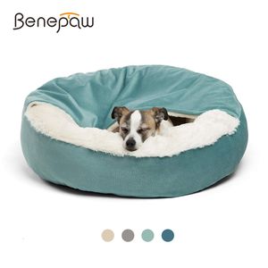 Canis Canetas Benepaw Cama de Cão Ortopédica com Cobertor Com Capuz Inverno Quente À Prova D 'Água Sujeira Resistente Cat Cachorrinho Casa Cuddler Máquina Lavável 230926