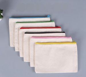 Sublimation Blank Cosmetic Bags Customized Zipper Pencil Cases Canvas Women Makeup Bag Fashion Storage Pouchs Bags