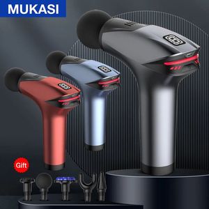 Helkroppsmassager Mukasi Icy Cold Compress Massage Gun Electric Percussion Pistol Massager för Body Neck Back Sport Deep Tissue Muscle Relaxation 230927