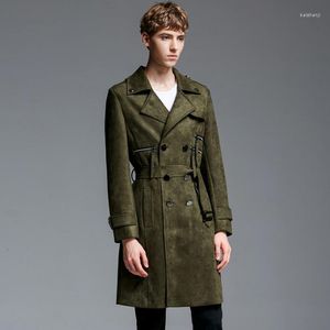 Men's Trench Coats Autumn Winter Designer Double Breasted Mens Man Long Coat Men Clothes Slim Fit Overcoat Sleeve Fashio