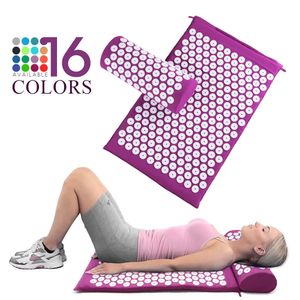 Back Massager Massager Mat Acupressure Sets With Pillow/Mat Relieve Stress Back Pain Cushion Massager Mat Spike Massage Relaxation Body Neck 230927