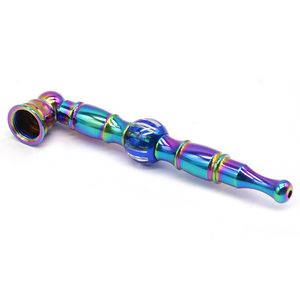 Metal Pipe Metal Rod Pipe Dazzling Color Zinc Alloy Portable Single Bead Pipe Pipe Small Tobacco Accessories