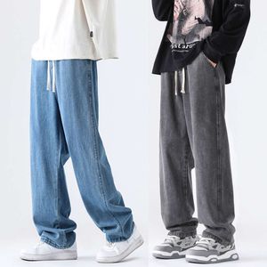 I jeans per adolescenti M-5XL appaiono slim e larghi, pantaloni sportivi casual e versatili, jeans alla moda a gamba dritta