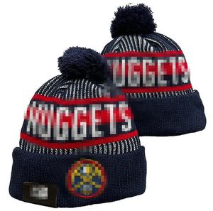 Nuggets gorros norte-americanos basquete equipe lado remendo inverno lã esporte malha chapéu crânio bonés a0