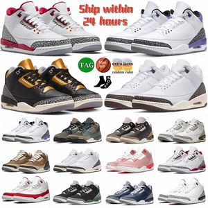 Jumpman 3 Basketball Shoes 3s للمدربين الرجاليين أحذية رياضية معالجات أبيض أعيد تصوره لوكيل الأخضر فيل الكاردينال Redceqf#