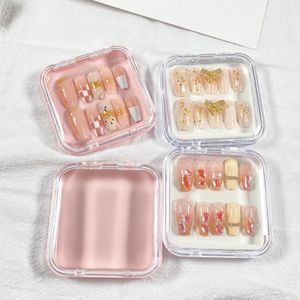 False Nails 10 Pieces Press on Nail Storage Box 3x3inch Acrylic Nail Packing Box for Home Use Nail Salon Nail Display Case 230927