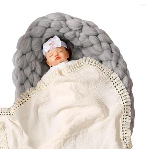 毛布生まれ赤ちゃんタッセルモスリンブランケット幼児ソフト通気性スワドルエンベロープラップボーイガールズベッドディングセット