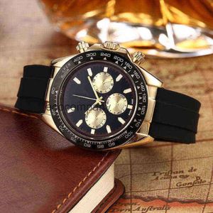 Chronograph Designer Men Wristwatch Multifunction Watch Daytonass Luxury Foreign Tape with Six Needle Work Fashion Men's Three-eye Geneva 1 NPVQ