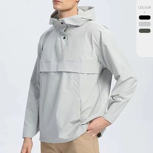 LUU Jaqueta masculina Hardshell com capuz Casacos Casacos Primavera e Verão Esportes Roupas de montanhismo à prova de vento Hardshell Impermeável Corredores quentes correndo