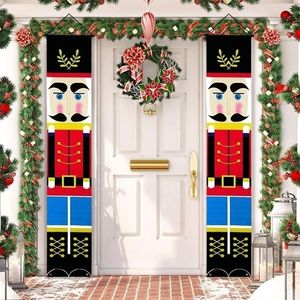 Quebra-nozes soldado banner decoração de natal para casa feliz natal decoração de porta ornamento de natal feliz ano navidad 2010272768