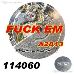 EM Asiático 2813 Relógio Automático Masculino Cerâmica Bezle Mostrador Preto Sem Data Pulseira de Aço Inoxidável Me Super Relógios Puretime259D