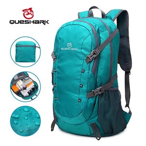 Mochila QUESHARK Profissional 40L Ultraleve Atualização À Prova D 'Água Dobrável Ao Ar Livre Camping Mochila Escalada Caminhadas Saco de Viagem 3 Cores 230927