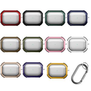 For Airpods Pro Case Shockproof Clear Transparent Protective Cover For Airpods 3 2 1 Pro2 Matte Hard with Keychain