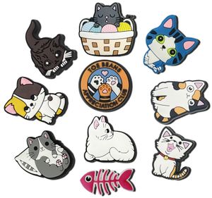 Shoe Parts Accessories Cat Charms For Clog Cute Cartoon Charm Bracelet Wristband /Birthday/Party/Gifts Teens Women Men Drop Delivery Otjnu