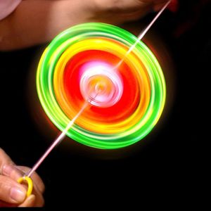 20/30pcs New Luminous Hand Pull Luminous Flashing Rope Flywheel Toy Led Light Toy Novelty Children Flywheel Flash Gyro Gift Toys